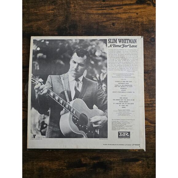Vintage Slim Whitman arranged by Scott Turner  A Time For Love Imperial LP 9333 - Picture 2 of 7